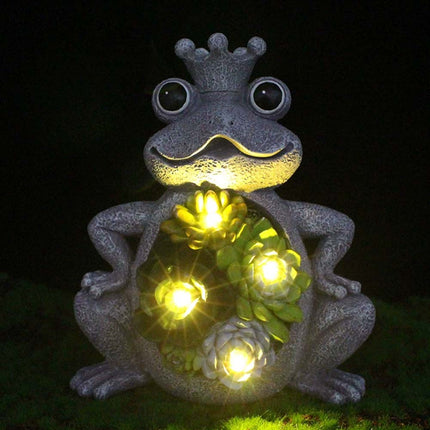 Light-Up Fantasy Frog Garden Ornament - Solar Powered Outdoor Decor