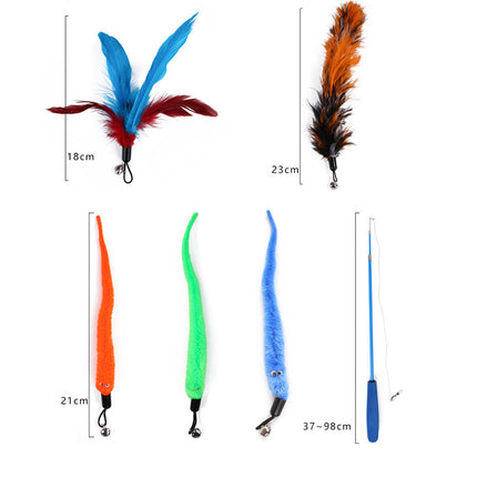 11PCS Replacement Cat Feather Toy Set Teaser Wand Toy for Kitten Cat Having Fun