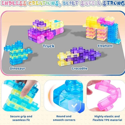 Jelly Blox Mega Pack 40pc Soft Sensory Building Blocks Educational STEM Construction Toy