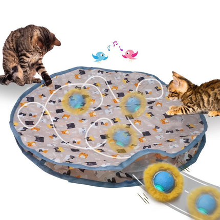 Smart Cat Toys Interactive Chirping Hide and Seek Cat Catching Game Ball