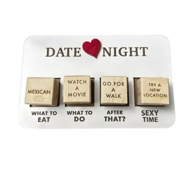 Wooden Date Night Dice: After Dark Edition - Romantic Adventure Dice for Couples