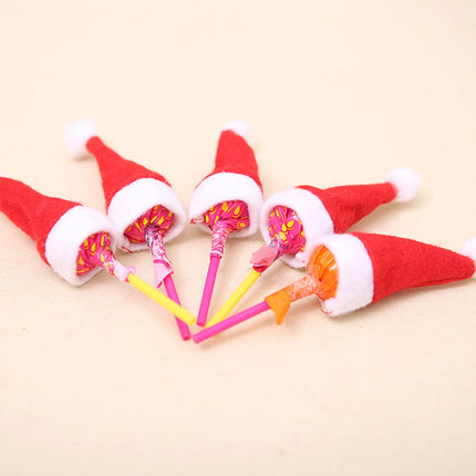 20Pcs Christmas Mini Santa Hat Lollipop Wrappers - Xmas Party Decorations