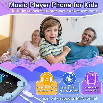 Kids Dinasour Blue Toys Smart Phone Children's Educational Learning Music Camera
