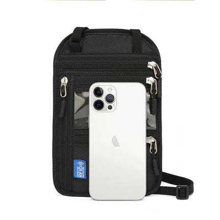 RFID Blocking Neck Passport Holder Anti-Theft Travel Document Wallet