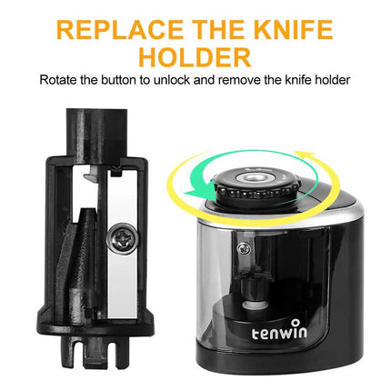 Electric Automatic Pencil Sharpener Battery Operated Kids School Office Gift