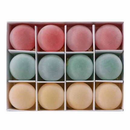 12PCS 6cm Flocked Christmas Balls Xmas Tree Hanging Baubles Ornament Party Decor