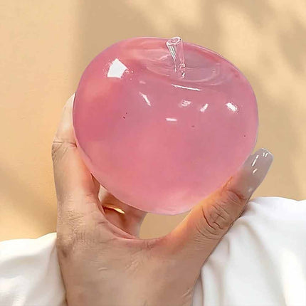 Pink Apple Squeeze Toy Soft Stress Relief Ball Sensory Fidget Office Desk Toy