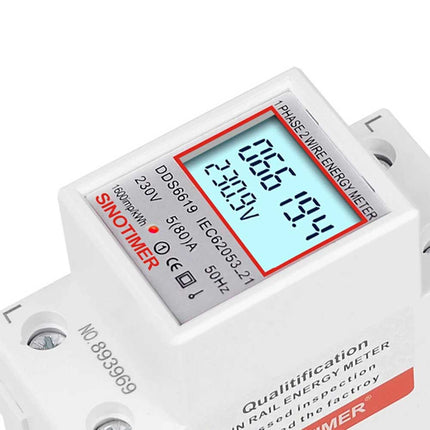 Digital KWH Electric Meter LCD Display 220V 230V Power Meter 50 60Hz for Indoor