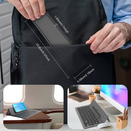 Portable Folding Wireless Bluetooth Keyboard for Tablet Laptops and Smartphones