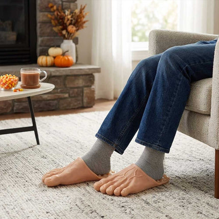 Giant Foot Slippers, Funny Costume Prop Slippers with Non-Slip Sole, One Size Universal Fit