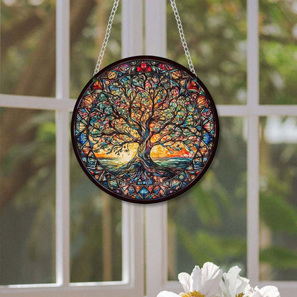 3 Pcs Tree of Life Acrylic Hanging Ornament Indoor Outdoor Home Garden Wall Art Decor