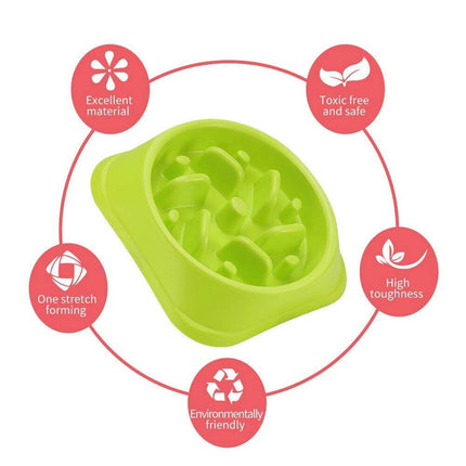 Healthy Dog Slow Eating Bowl Food Feeder Feed Large Bloat Stop Pet Cat Large