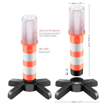 2PCS LED Car Emergency Roadside Warning Flash Strobe Lights Safety Beacon Flares