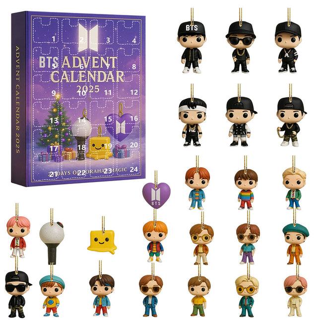 2D 2025 Advent Calendar Keychain Toy - 24 Days Christmas Countdown Gift for Xmas