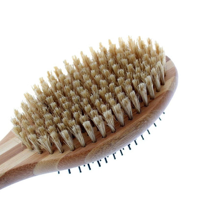 Double Sided Pin & Bristle Bamboo Brush for Dog Grooming