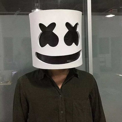 Marsh Mello-DJ Face Mask Helmet Cosplay Marshmallow Bar Music Party Costume Mask