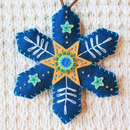 4PCS Random Color Finished DIY Christmas Snowflake Felt Ornaments - Ready-to-Use Craft Decor Kit for Holiday Tree Hanging, Home Party Decoration