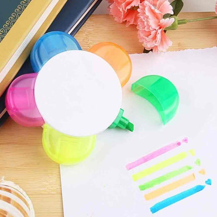 5 in 1 Flower Shaped Highlighter Pen, Multi-Colour Novelty Art Craft Stationery