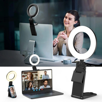 LED Selfie Light Usb Rechargeable With Phone Holder For All Phones & Laptops