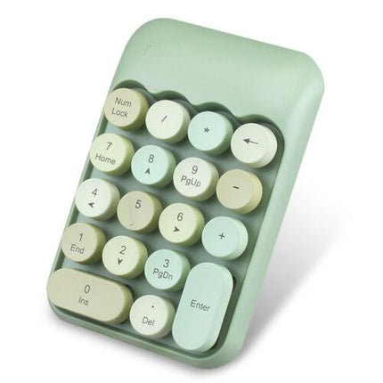 18 Keys Portable Wireless Numeric Keypad, Retro Round Keycap Number Pad