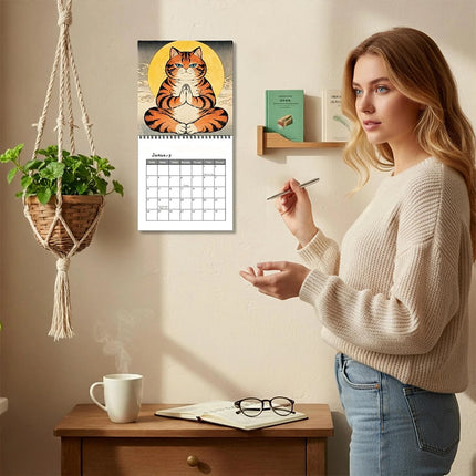 Japanese Cat 2027 Wall Calendar Month to View Hanging Calendar Cat Calendar