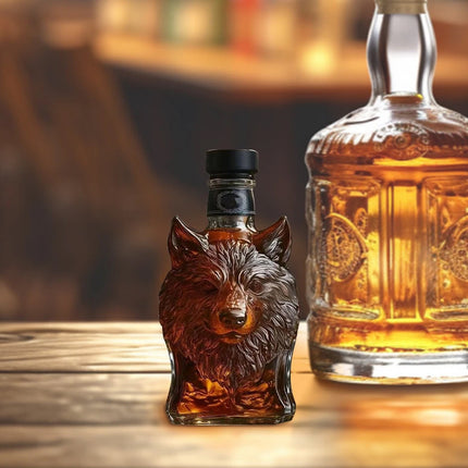 Unique Animal Head Glass Whiskey & Wine Decanter Bottle