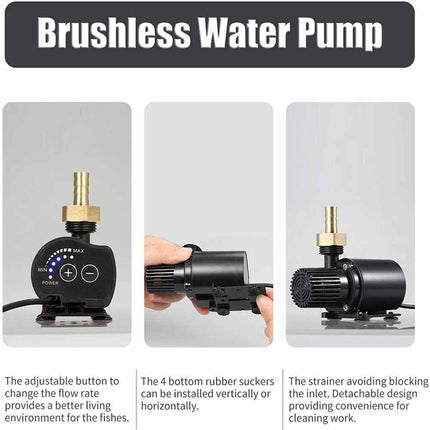 DC 12V Submersible Brushless Water Pump Aquarium Fountain Fish Pond Pump 500L/H