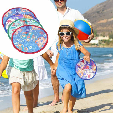 20pcs Art Handmade Round Nylon Hand Fan Flying Disk Folding Fans Kid Outdoor