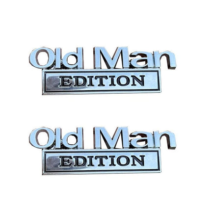 2pcs Old Man Edition 3D Emblem Sticker Badge Fender Decals Car Truck Door