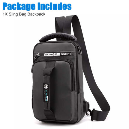 Anti-theft USB Sling Chest Crossbody Bag for Men