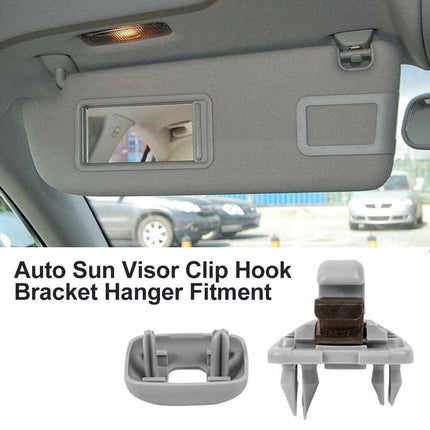 2X Auto Sun Visor Clip Hook Bracket Hanger Fits For Audi A1 A3 A4 A5 Q3 Q5 Grey