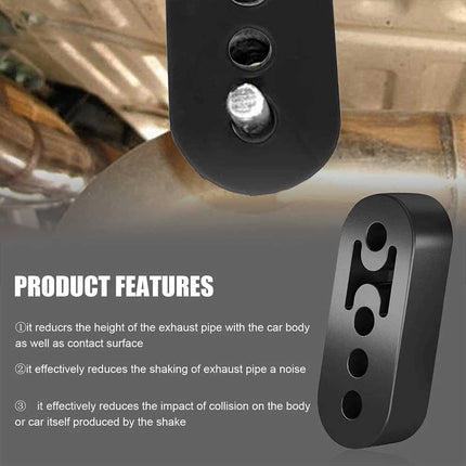 4PCS Heavy-Duty Universal Black Rubber Hangers for Car Exhaust Pipe Mount Brackets