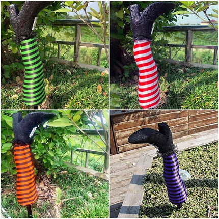 1‑Piece Halloween Witch Leg Prosthetic Ornament, Outdoor Yard Party Decor Prop