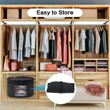 Extra Large Round Hat Storage Box for Women & Men Pop Up Felt Hat Box Organizer