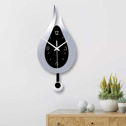 Waterdrop Silent Wall Clock Modern Pendulum Acrylic Wall Hanging Silent Clock