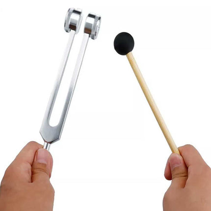 128Hz Tuning Fork+Hammer Kit Musical Instrument Vibration Sound Therapy Healing