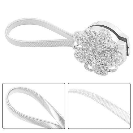 2pcs Magnetic Curtain Tiebacks Crystal Tie Backs Buckle Clips Holdbacks Home