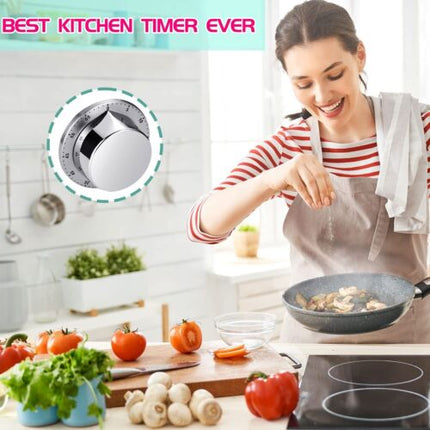 Magnetic Kitchen Timer, Chef Cooking Timer Clock with Loud Alarm Mechanical