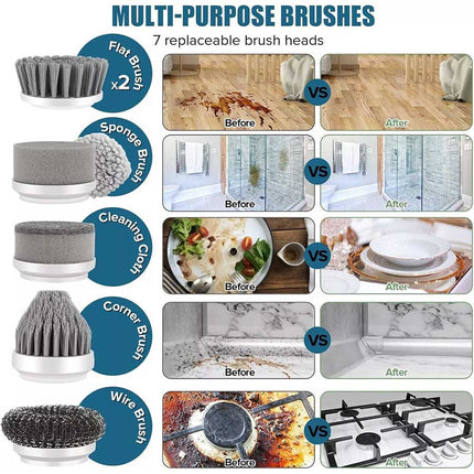 Electric Spin Scrubber Powerful Turbo Scrub Cleaning Brush Cordless Rechargeable