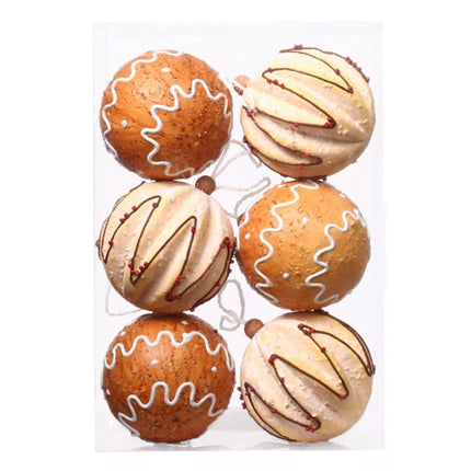 6Pcs Gingerbread Christmas Baubles, Xmas Tree Hanging Ornaments Decorations