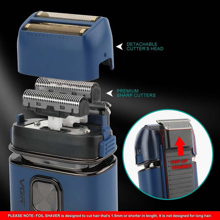 Men's Cordless Electric Foil Shaver, Waterproof Skin-Fade Shaving Machine