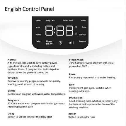 2.5kg Touch Screen Wall-Mounted Washing Machine for RV & Caravan