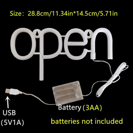 LED Shop Open Sign Light Bar Hotel Restaurant Window Hanging Display Lights