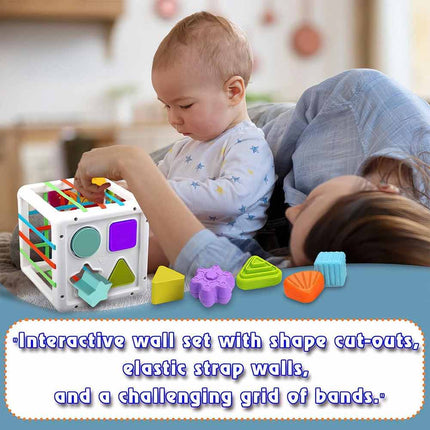 Toddler Montessori Sensory Playset, Educational Shape Sorting Stacking Blocks Baby Learning Toy