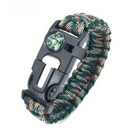 5-in-1 Paracord Survival Bracelet 7-Core Woven, Emergency Lifesaving Wristband for Outdoor Adventures