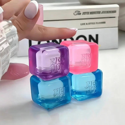 4 Pack Cube Shape Squishy Squeeze Fidget Toys, Cool Texture Stress Relief Sensory Hand Squeeze Toy