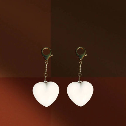 2-Pack Rechargeable Heart-Shaped Keychain Mini LED Flashlight: Light-Touch Sensitive (Bag Not Included)