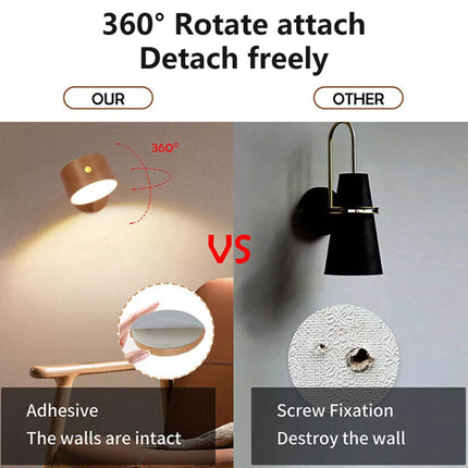 LED Reading Wall Mounted Touch Light USB Rechargeable Bedside Desk Lamp Dimmable