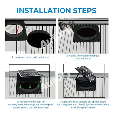 320mm Solar Roof Ventilation Fan, Hybrid Solar & Wireless Power with Remote Control