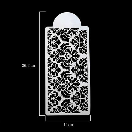 2x Side Fondant Damask Decor Lace Baking Tool Mould Flower Border Cake Stencil
